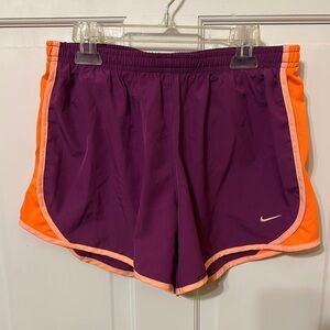 Nike Purple and Orange Youth Athletic Shorts
